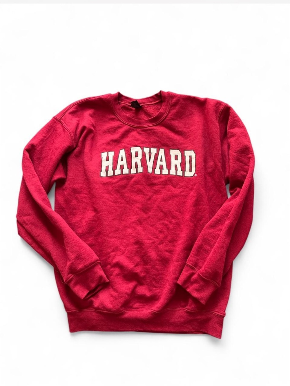 Red Harvard crewneck sweatshirt with white 'HARVARD' text #university #collegiat